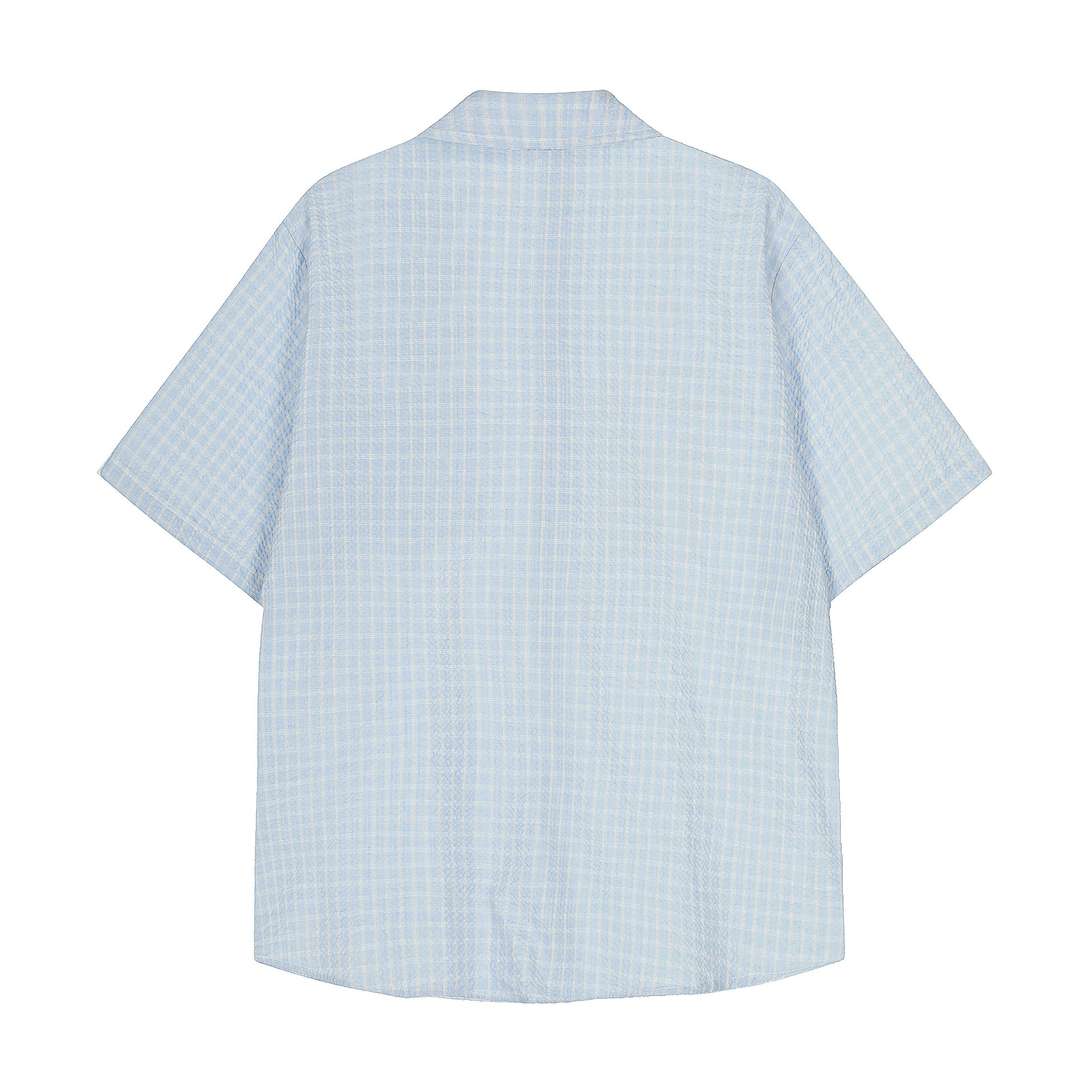 Maxdepy 46 plaid short sleeve shirt light blue - back