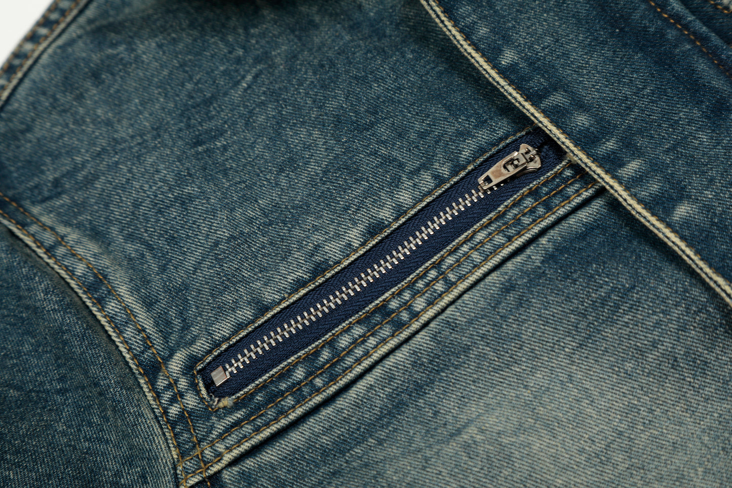 Stand Collar Zip Denim Jacket Washed Vintage Streetwear Oversized Y2K Casual Moto Coat | Indigo Moto