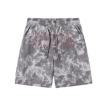 Unisex Tie Dye Graphic Shorts with Drawstring Waist and Front Pockets