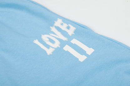 LOVE 11 Print Balloon Wide Leg Sweatpants High Waist Drawstring Streetwear Casual Pants