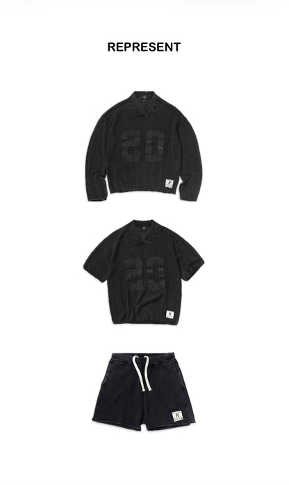 Knitted Varsity Jersey - Vintage Grey