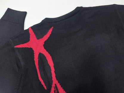 Intarsia-Knit Mohair Sweater - Black