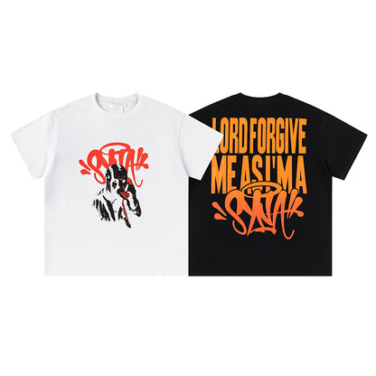 Unisex Graphic T-Shirt, Oversized Streetwear Graffiti Print Tee