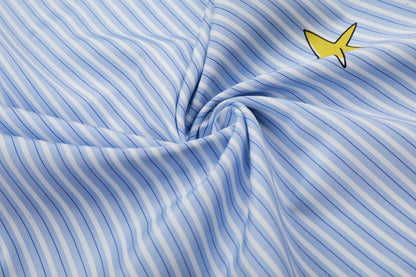 Women's Cartoon Embroidery Pinstripe Elastic Waist Balloon Wide Leg Pants High Waist Casual Summer Trousers