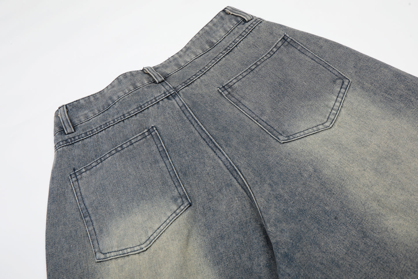 Number 18 Star Flag Print Wide Leg Denim Shorts High Waist Washed Vintage Streetwear Summer Casual Shorts
