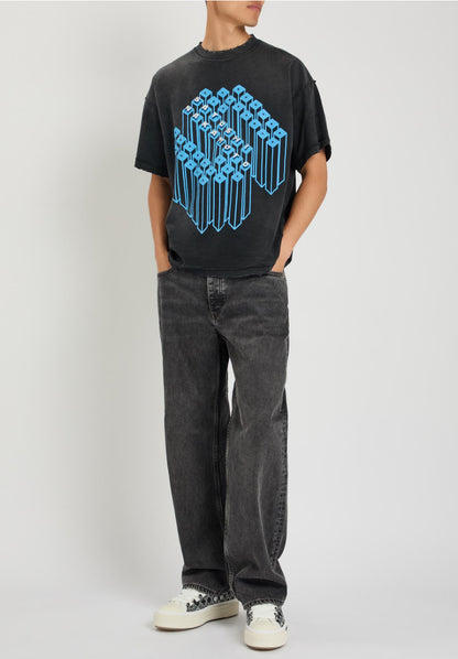 Satoshi Nakamoto Gridlock Tee - Washed Black