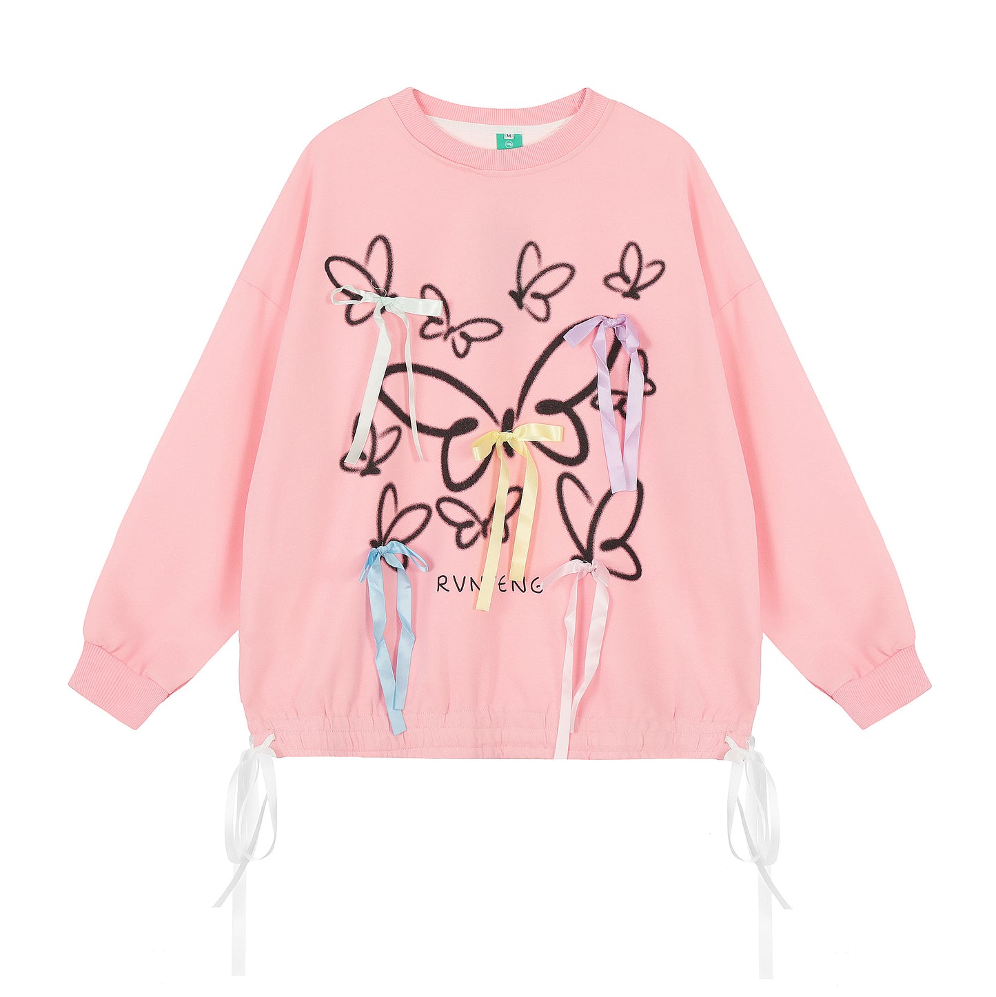 Blue butterfly ribbon sweatshirt back