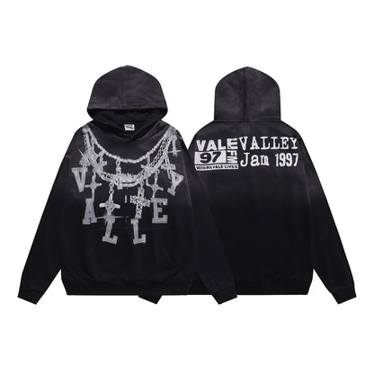 Vale Forever Valley Sport Dept. Zip-Up Hoodie 'Black/Red Graphic'