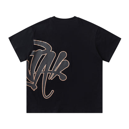 Unisex Graphic T-Shirt and Shorts Set, Black Drawstring Streetwear Outfit