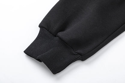 Solid Black Knit Two-Piece Set Casual Loose Pullover Top Wide Leg Pants Matching Outfit Cozy Loungewear Streetwear Co-ord Set | Onyx Set