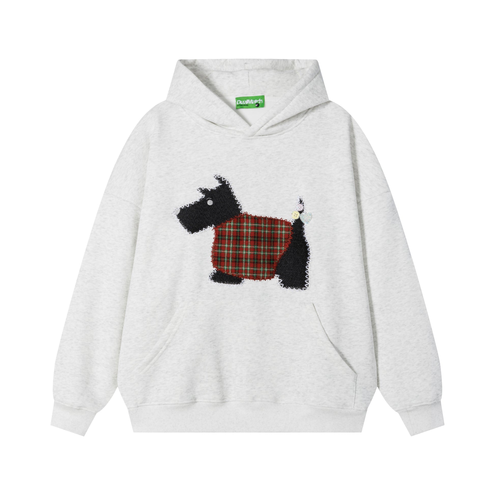 Orange DuoMatch Scottie dog hoodie front view