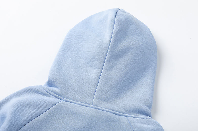 Light blue Trapstar graphic hoodie and matching joggers tracksuit set with drawstrings and zip hems - view 13