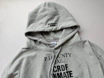 Protocol Index Fake Two-Piece Hoodie Washed 480g Deconstructed Raw Hem Drawstring Waist Streetwear Heavy Fleece | Phantom Layer