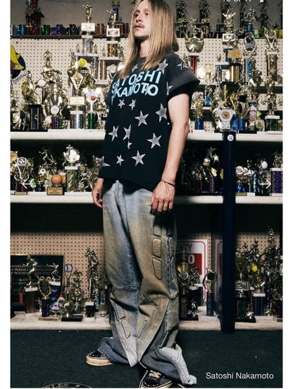 Satoshi Nakamoto Star Print Sleeveless Tee