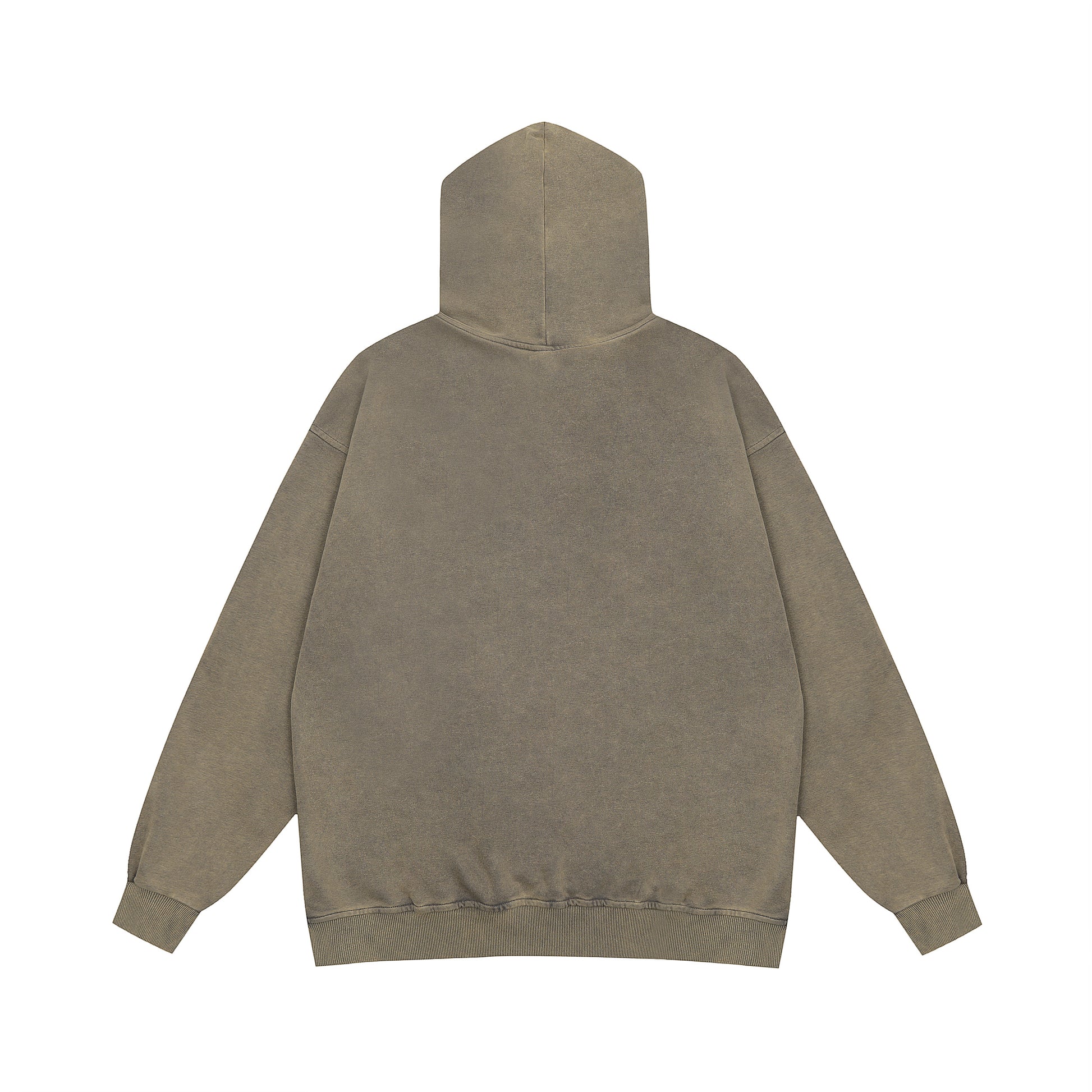 Khaki hoodie front RVNTENG Sacredness angel print