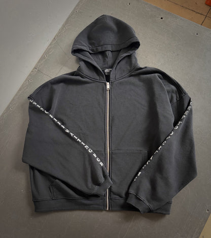 Enfants Riches Deprimes ERD x Nubian Tokyo Never Wake Zip Hoodie Washed Distressed Horror Nun Print Heavyweight Cotton Oversized Zip-Up Sweatshirt | Never Wake