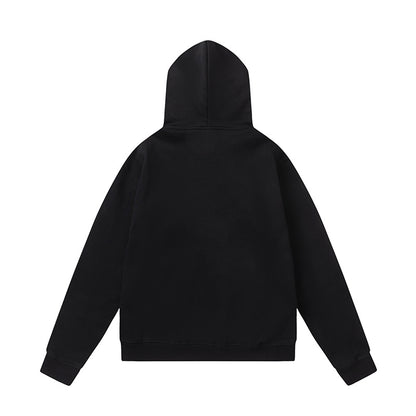Black and Yellow Graphic Hoodie and Joggers Tracksuit Set, Kangaroo Pocket Two Piece Streetwear Outfit