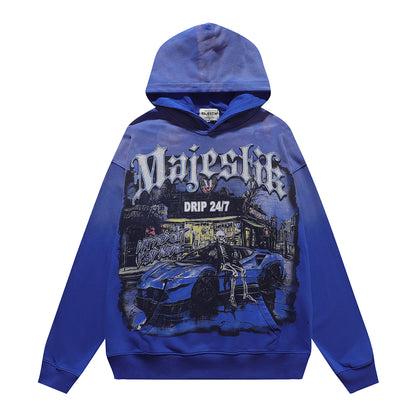 Majestik Live Free Or Die Hard Rhinestone Fleece Hoodie