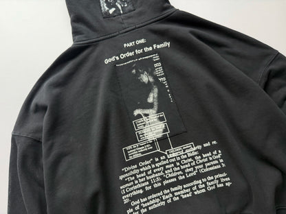 God's Order Zip Up Hoodie - Washed Black