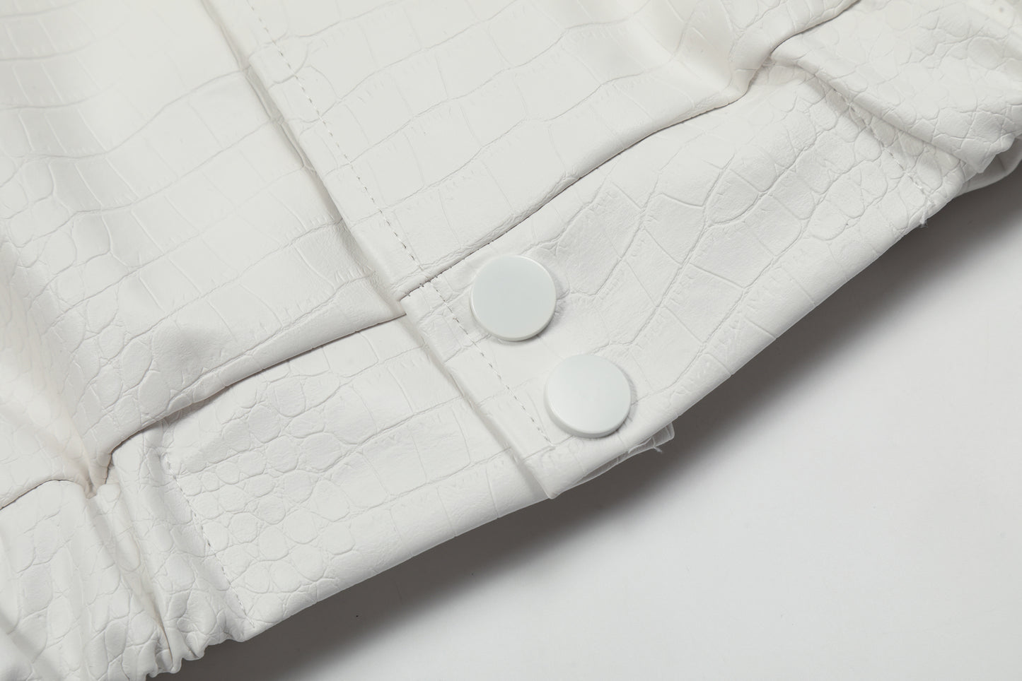 Oversized Rose Embroidery Coach Jacket Snap Button Crocodile Texture Streetwear Casual Fall Outerwear