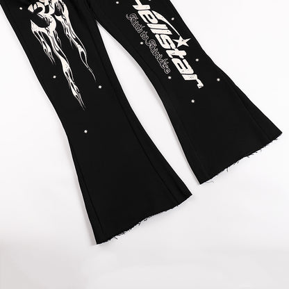 Hellstar Records Yoga Flared Sweatpants 'Black'