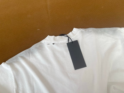 Satoshi Nakamoto SN Circle Logo Can You Feel It Tee Off-White 280g Washed Distressed Torn Collar Raw Edge Streetwear | SN Feel It Tee