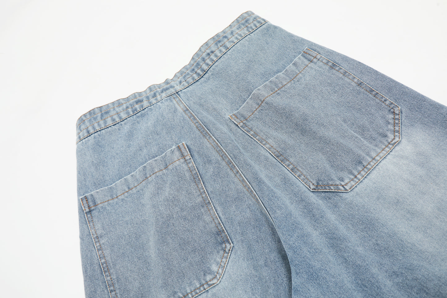 Plaid Scarf Waist Tie Drawstring Wide Leg Jeans Cargo Pocket Hem Slit Baggy Denim Y2K Streetwear