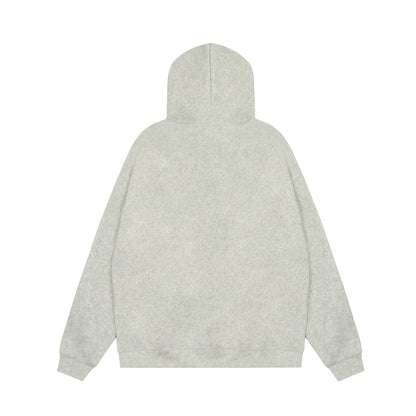 Women's RVNTENG Faux Fur Trim Hood Fleece Lined Full Zip Hoodie Sweatshirt Letter Print Oversized Warm Winter Jacket