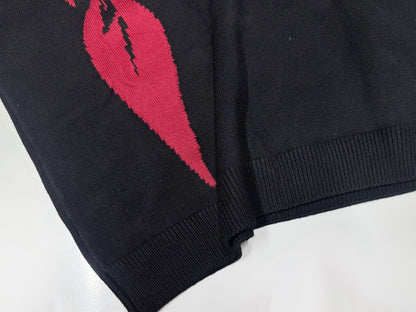 Intarsia-Knit Mohair Sweater - Black