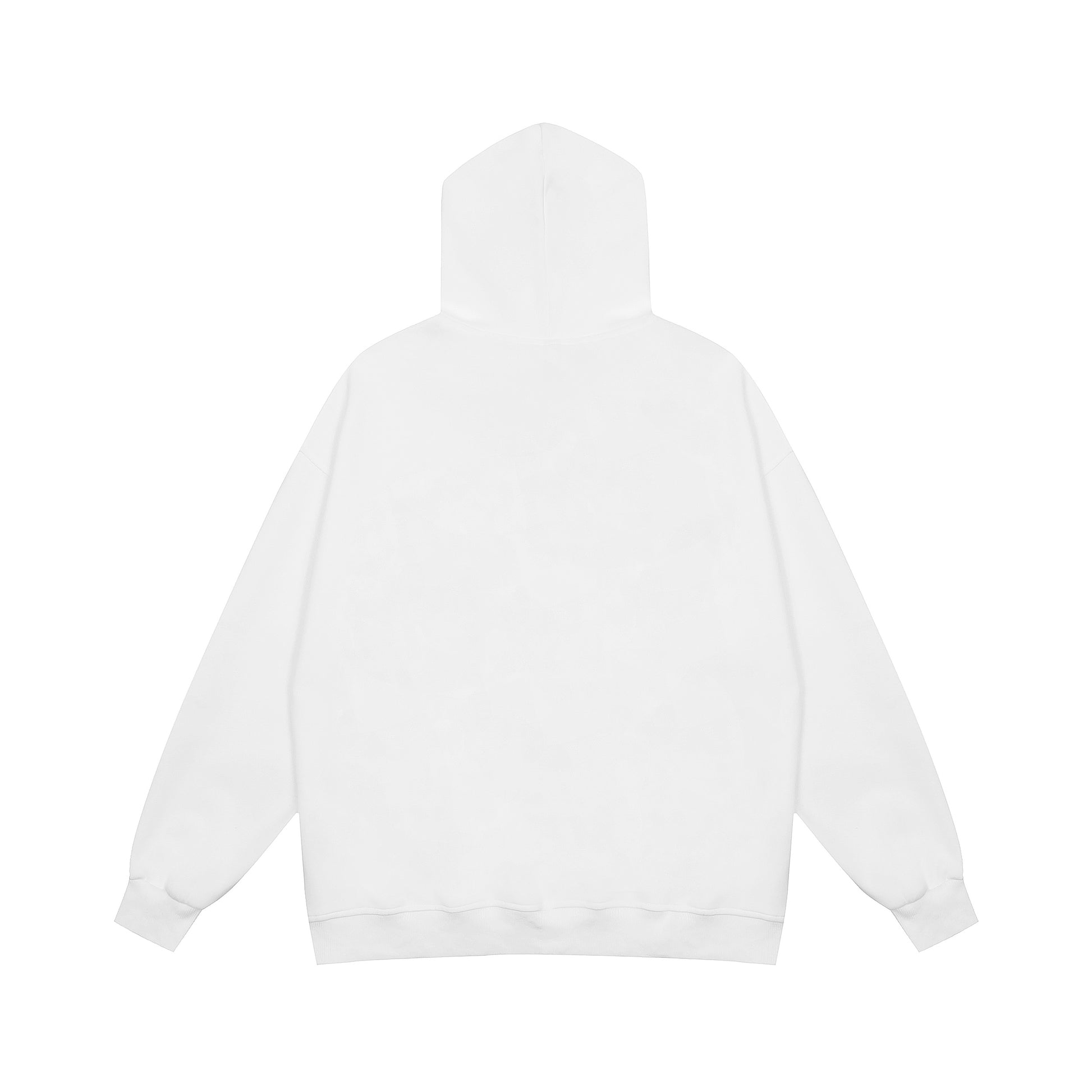 White hoodie front Missing Heartbeat print