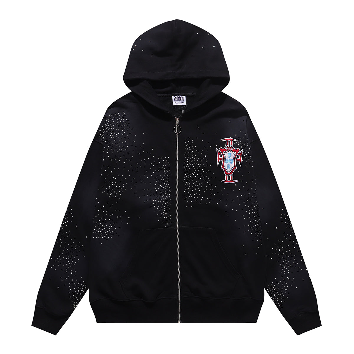 编号VA501，美潮Vale绣花磨破做旧连帽衫开衫卫衣17 - 13