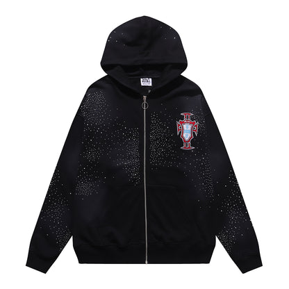 Vale Forever Pluto Clustered Zip Up Hoodie Black