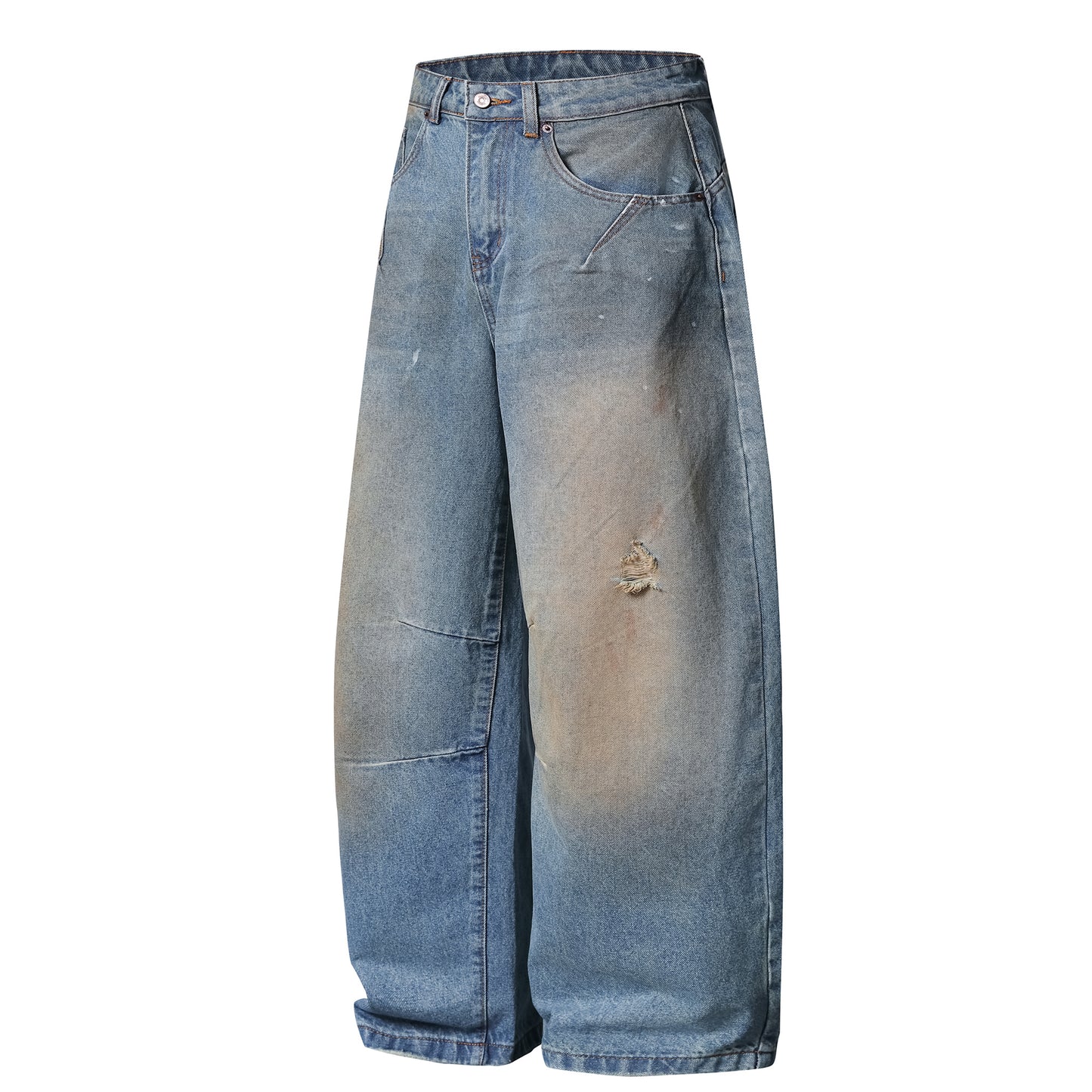 Mud Barrel Wide Leg Jeans - Front and Back Combined