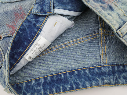 Paint Splash Distressed Ripped Denim Shorts Wide Leg High Waist Washed Streetwear Summer Casual Jean Shorts | Violet Wreck