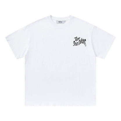 Trapstar Graphic T-Shirt, Crew Neck Short Sleeve Streetwear Tee With Truck Back Print