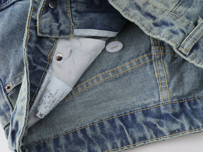 Multi-Pocket Cargo Denim Shorts Wide Leg High Waist Light Wash Vintage Streetwear Summer Casual Jean Shorts | Pocket Riot