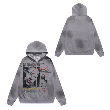 Vale Forever Sade Zip Up Hoodie Grey