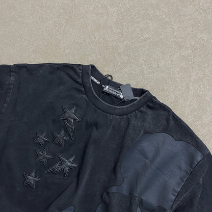 LEATHER STA PATCH SKULL RELAXED FIT TEE