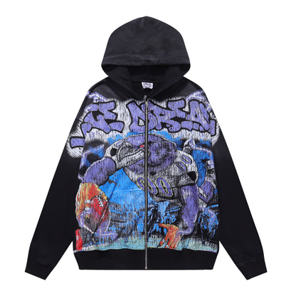 Vale Forever Raven Zip Up Hoodie 'Black'