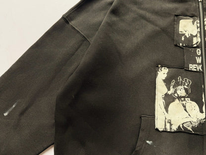 ERD Enfants Riches Deprimes Good With Revolver Zip Hoodie Washed Black 480g Patchwork Collage Art Photo Print Heavy Rework Streetwear | Revolver Hoodie