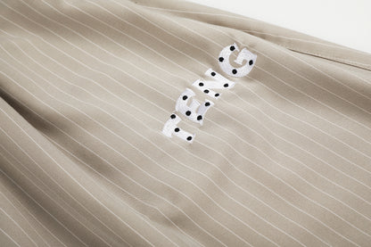 Women's TENG Embroidery Polka Dot Fold-Over Waistband Pinstripe Balloon Wide Leg Pants High Waist Casual Streetwear Trousers