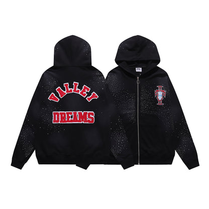 Vale Forever Pluto Clustered Zip Up Hoodie Black