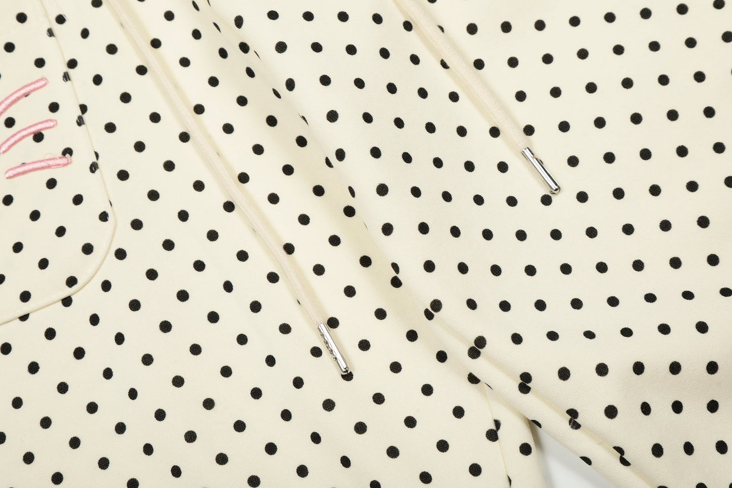Polka Dot Cat Whisker Embroidery Metal Charm Wide Leg Pants Drawstring Ankle Toggle Y2K Harajuku