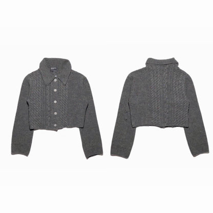 Collared Cropped Cardigan
