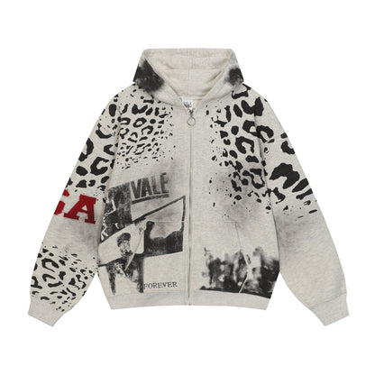 Cheetah Zip Up Hoodie
