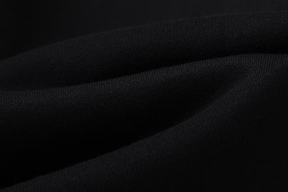 Black Graphic Hoodie and Joggers Tracksuit Set, Two Piece Streetwear Outfit