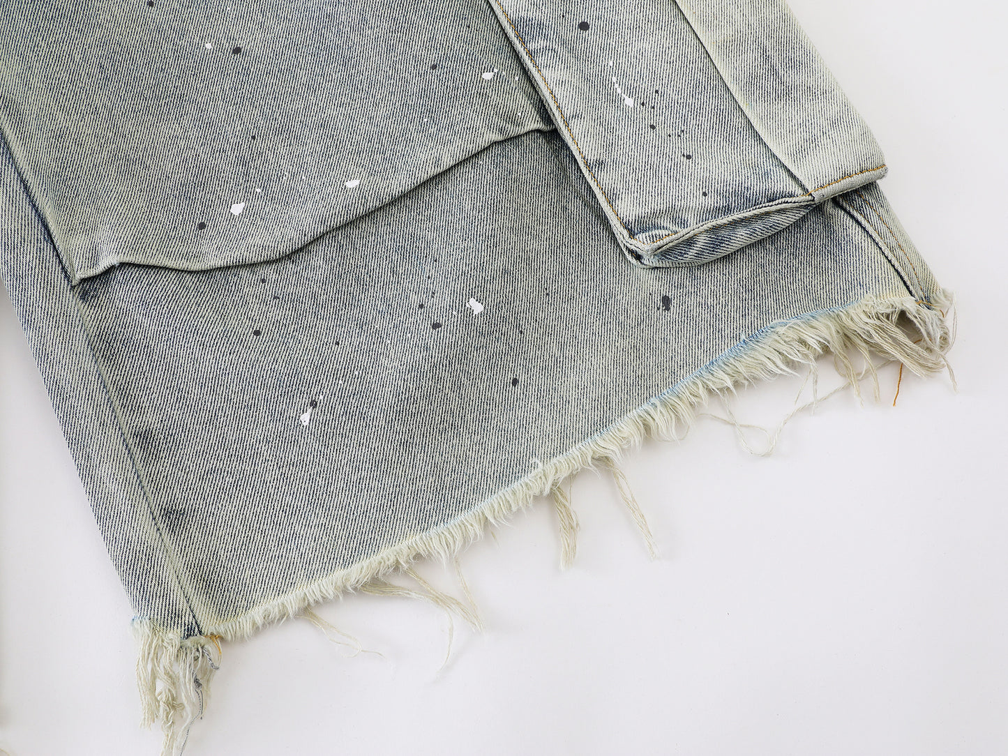 Dog Graphic Paint Splatter Cargo Denim Shorts Wide Leg High Waist Washed Multi-Pocket Streetwear Summer Casual Jean Shorts | Pup Cargo