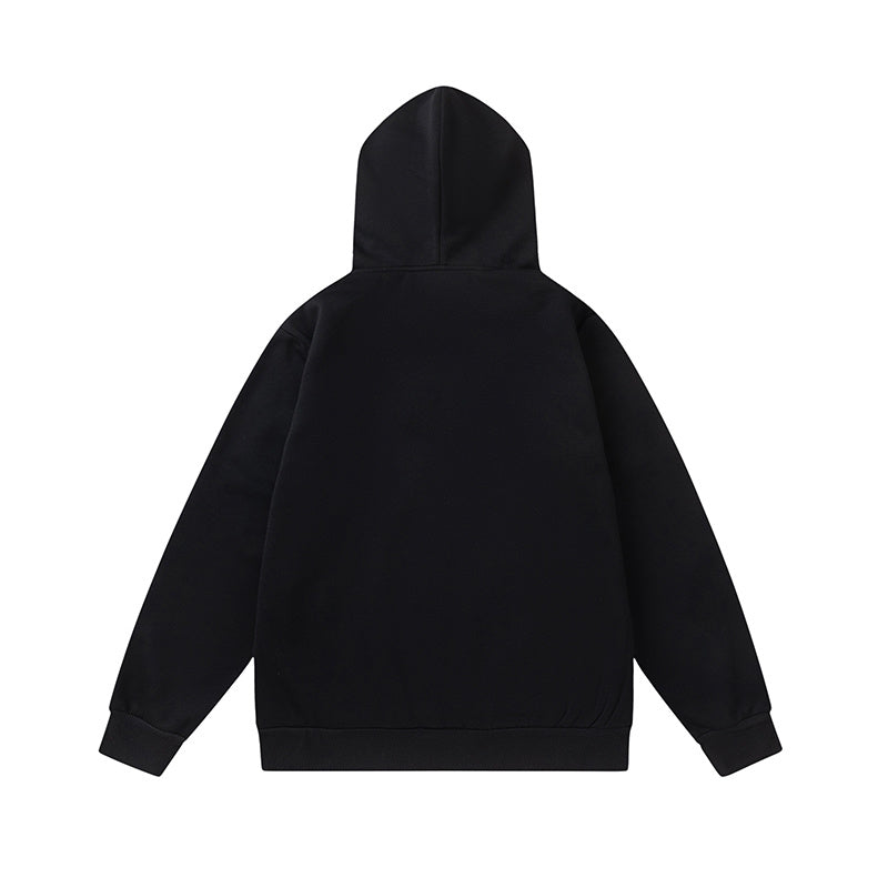 Black Trapstar graphic pullover hoodie and jogger pants two-piece tracksuit set with blue, white and gray lettering - view 14
