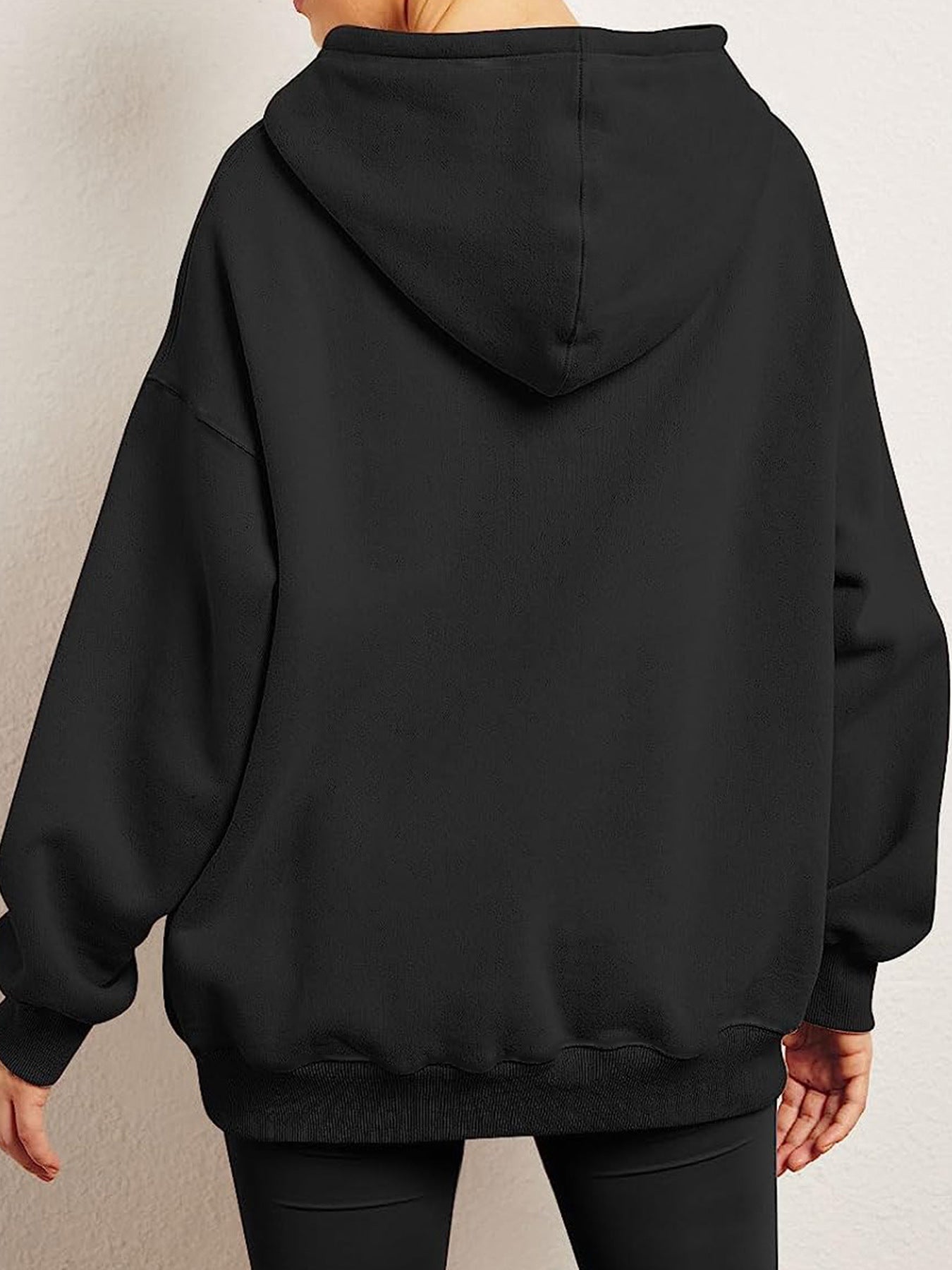 Trendiga Queen Dam Oversized Huvtröjor Fleece Sweatshirts Långärmade Tröjor Pullover Höstdräkter med ficka