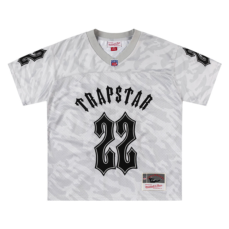 Mitchell & Ness black and gray camo NFL jersey with TRAPSTAR graphic and number 22 - view 14